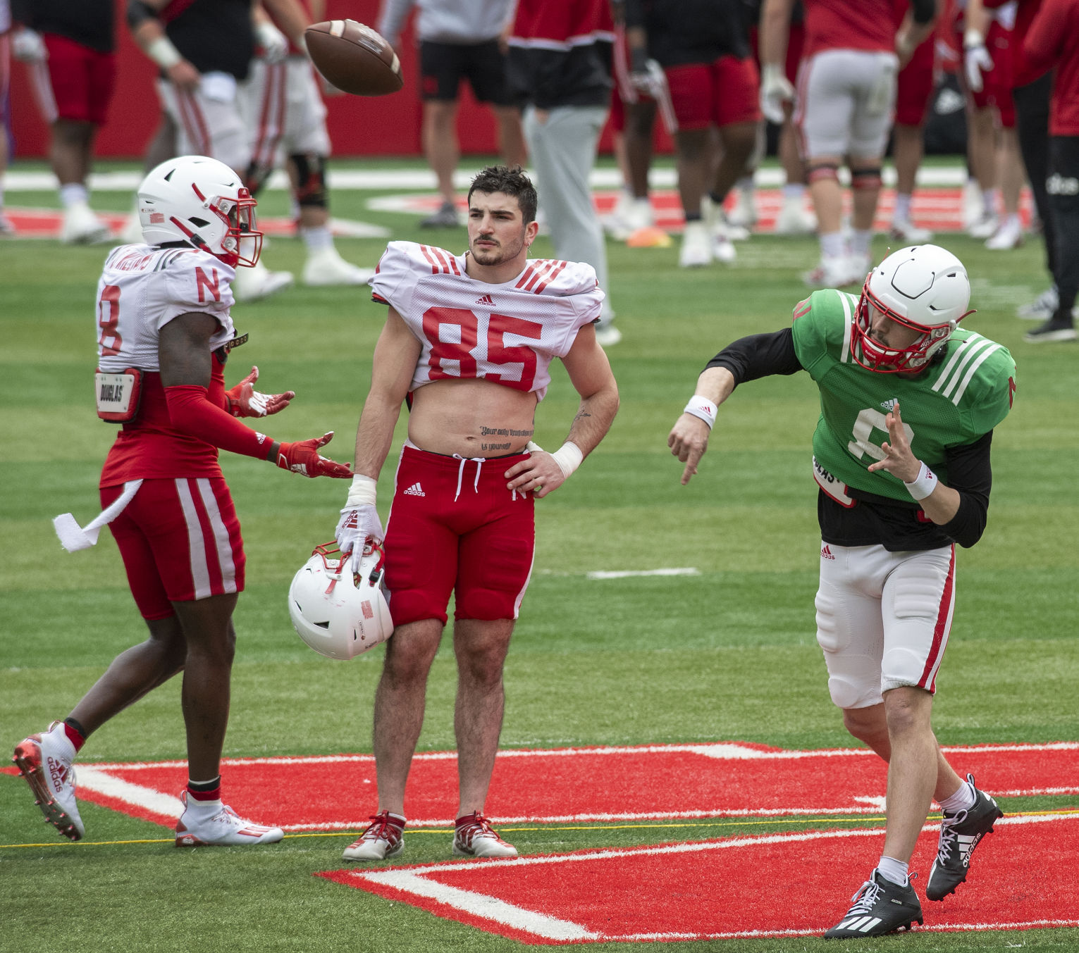 Nebraska football practice, 4.17